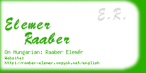 elemer raaber business card